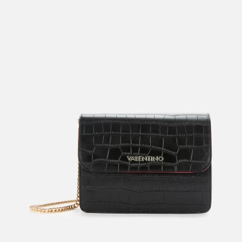 Image of Valentino Bags Womens Juniper Croco Cross Body Bag - Black
