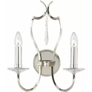 Image of Loops - Twin Wall Light Sconce Highly Polished Nickel Finish LED E14 60W Bulb d02070
