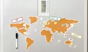 Image of World Map Fridge Magnet Travel Planner