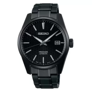 Image of Seiko Presage Sharp Edge Series Automatic Black Dial Black PVD Silver Stainless Steel Mens Watch SPB229J1