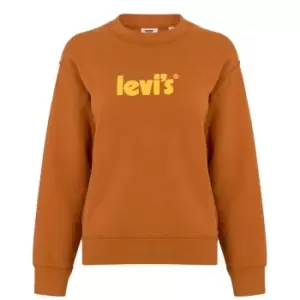 Image of Levis Poster Logo Crew Sweater - Brown