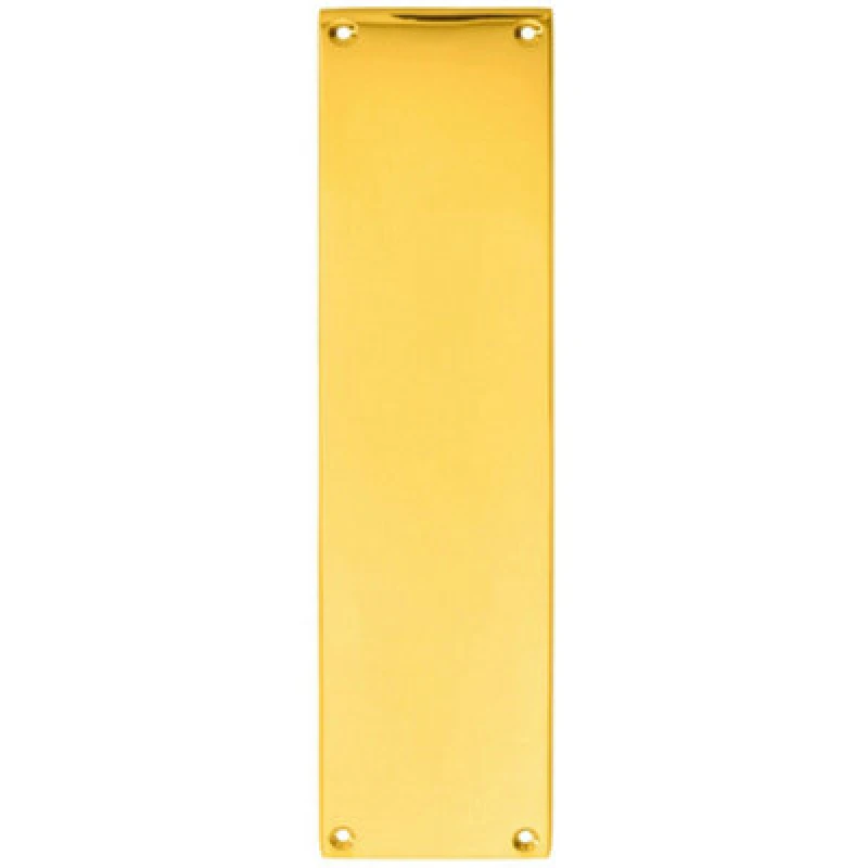 Image of Loops Plain Victorian Door Finger Plate 298 x 73mm Polished Brass Push Plate Metallics