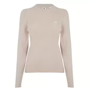 Image of Levis Crew Neck Ribbed Knit Jumper - Beige