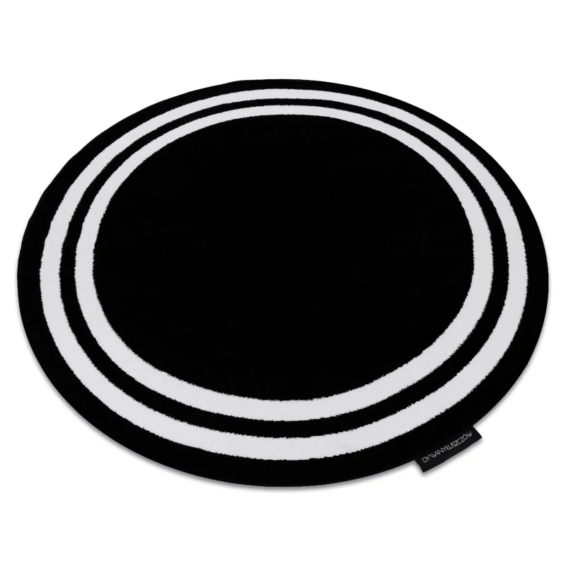 Image of RugsX Hampton Rug in Black Size: 140cm diameter Black Unisex 140cm diameter