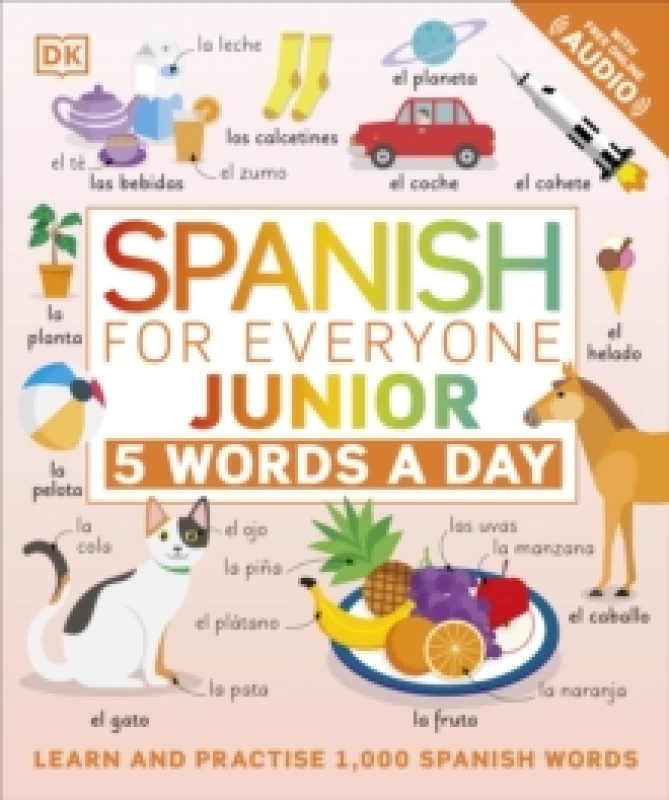 Image of DK Spanish for Everyone Junior 5 Words a Day Book Multi unisex