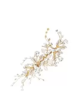 Image of Jon Richard Harmony Gold Leaf And Crystal Sprig Clip