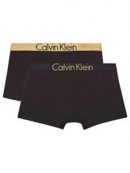 Image of Calvin Klein Boys 2 Pack Gold Waistband Boxer - Black
