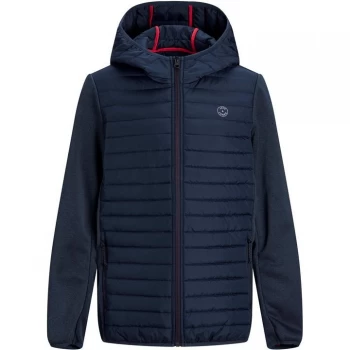 Image of Jack and Jones Junior Multi Quilted Hood Jacket - Navy Blazer