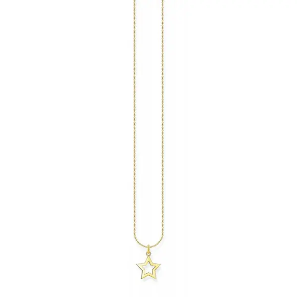 Image of Thomas Sabo Sterling Silver Basics Gold Gold Plated Necklace KE2222-41