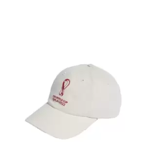 Image of adidas Fifa World Cup Qatar 2022 Official Emblem Cap Unisex in Talc / Active Maroon