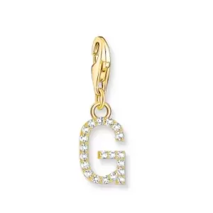 Image of THOMAS SABO Gold Plated Zirconia Letter G Charm