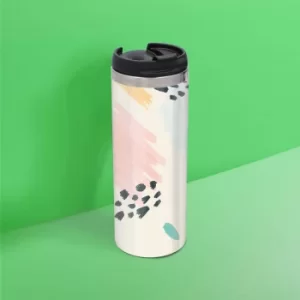 Image of Scribble Pattern Stainless Steel Travel Mug
