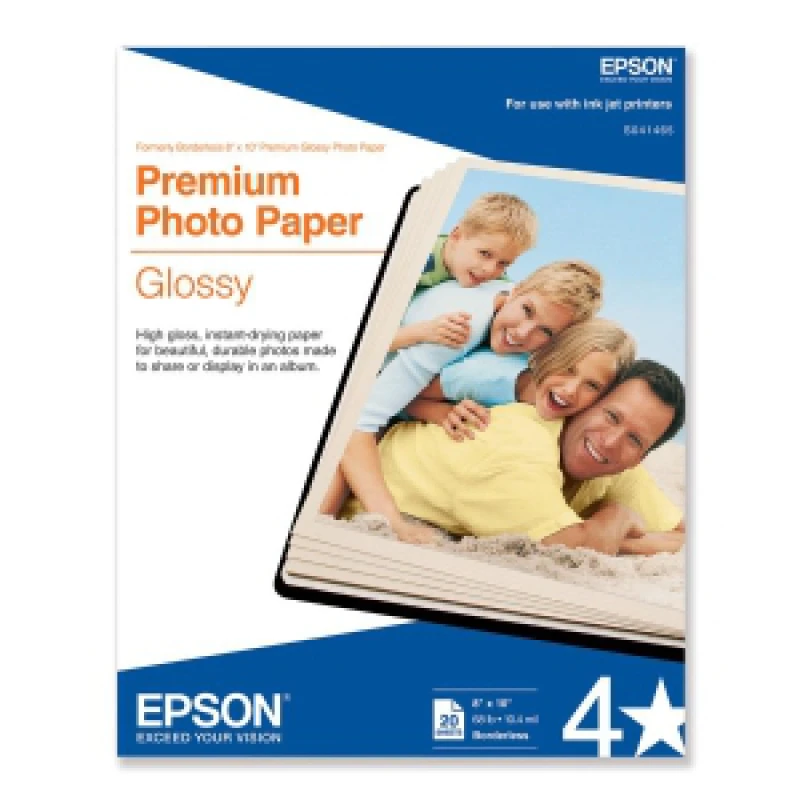 Image of Epson 20 x 30cm 10ark Gloss White photo paper