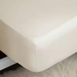 Image of Belledorm 200 Thread Count 100% Egyptian Cotton 12" Deep Fitted Sheet, Ivory, Super King