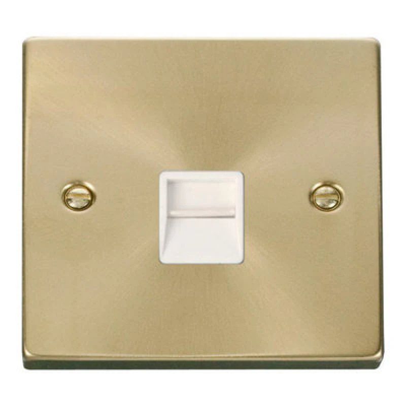 Image of SE Home Satin / Brushed Brass Secondary Telephone Single Socket Gold unisex