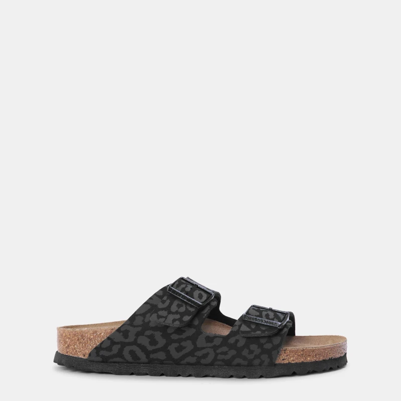Image of Birkenstock Womens Arzna Adjustable Flat Sandals Blk Leoprd Prnt female 8 (42)