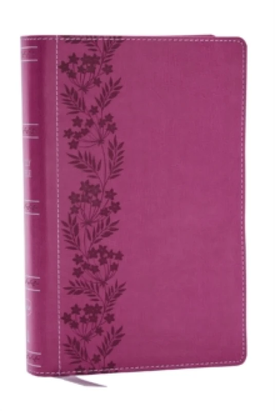 Image of NKJV Personal Size Large Print Bible with 43,000 Cross References, Pink Leathersoft, Red Letter, Comfort Print Leather / fine binding