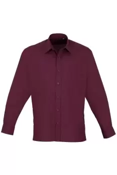 Image of Long Sleeve Formal Plain Work Poplin Shirt