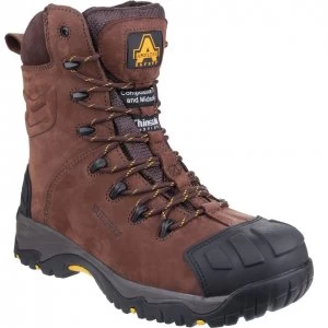 Image of Amblers Mens Safety As995 Pillar Waterproof Hi-Leg Safety Boots Brown Size 7