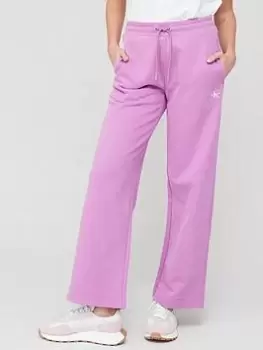 Image of Calvin Klein Jeans Micro Logo Straight Leg Jog Pant - Purple, Purple, Size L, Women