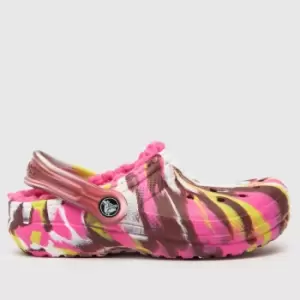 Image of Crocs Purple Classic Lined Clog Girls Junior Sandals