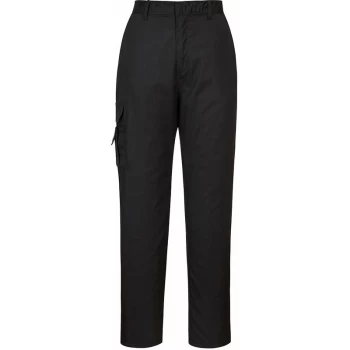 Image of Portwest - C099 - Black Sz S Regular Ladies Combat Trousers Work Wear