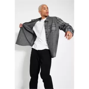 Image of I Saw It First Mixed Print Shirt - Grey