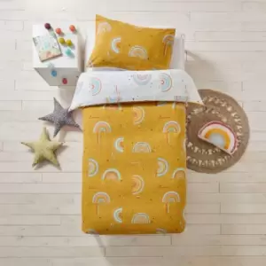 Image of Little Furn. Rainbow Tribe Double Duvet Cover Set Cotton Mustard