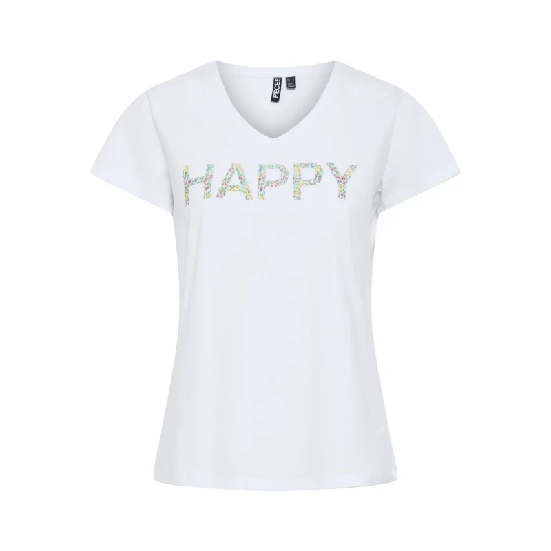 Image of Pieces Womens T-Shirt Pieces Pcserima Fc Blanc Female M