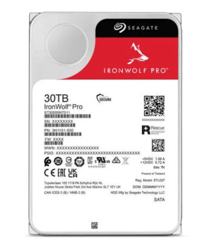 Image of Seagate Seagate IronWolf Pro ST30000NT011 internal hard drive 30 TB 7200 RPM 512 MB 3.5" Serial ATA III ST30000NT011
