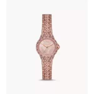Image of Michael Kors Womens Petite Camille Three-Hand Rose Gold-Tone Stainless Steel Watch - Rose Gold