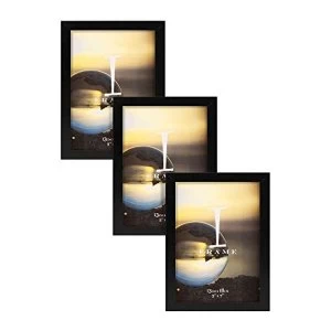 Image of 5" x 7" - iFrame Set of 3 Photo Frames Black