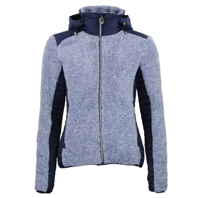 Image of Two-tone zip-up hoodie fleece For Her Peak Mountain Bleu Female L