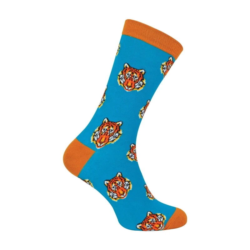 Image of Mr Heron Mr Heron Men Animal Patterned Soft Breathable Bamboo Novelty Socks in Turquoise Size: 6-11 Turquoise 6-11 Male 5019041700645