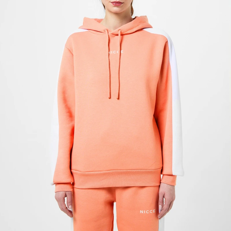 Image of Nicce Womens Adra Hoodie - Apricot/ White - Pink Pink 8