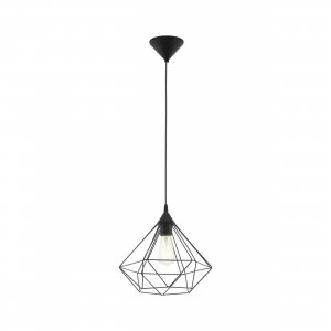 Image of EGLO ES/E27 Tarbes Black Pendant Light 60W - 94188