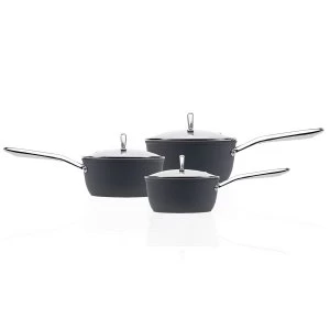 Image of Haden Perth Sleek Non-Stick Saucepan Set 3 Piece 192639 in Grey