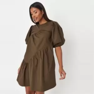 Image of Missguided Curve Frill Smock Dress - Green