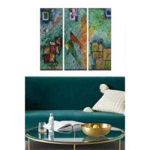 Image of MDF487170715 Multicolor Decorative MDF Painting (3 Pieces)