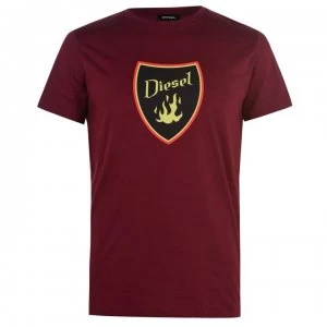 Image of Diesel Crest T Shirt - Burgundy 42M