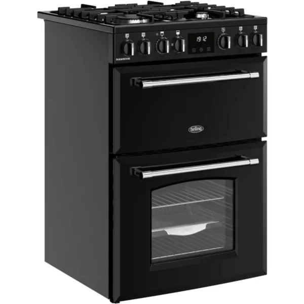 Image of Belling Farmhouse 60cm Dual Fuel Cooker - Black 444411813 Black