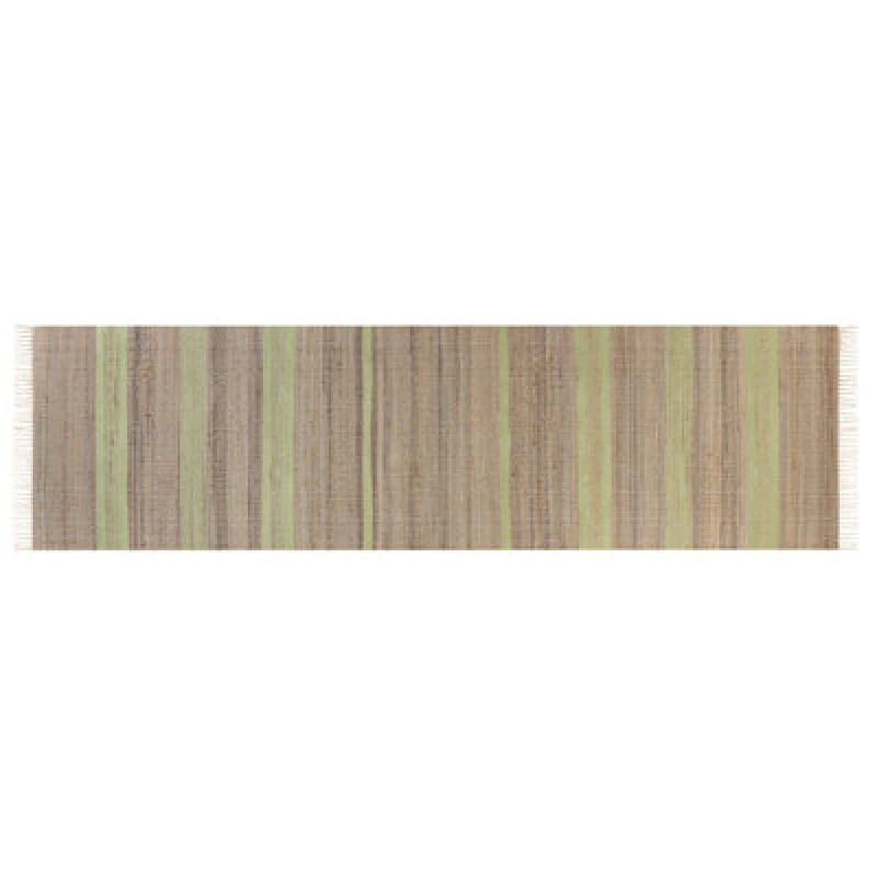 Image of Beliani Rug Talpur Light Green 80 X 300 Cm Jute