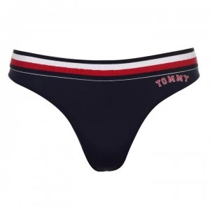 Image of Tommy Bodywear Modern Stripe Thong - Navy Blazer 416