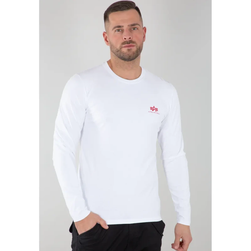 Image of alpha industries Long sleeve T-Shirt Alpha Industries Back Print Heavy Blanc Male M