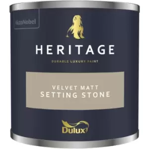 Image of Dulux Heritage Velvet Matt Setting Stone Matt Emulsion Paint 125ml