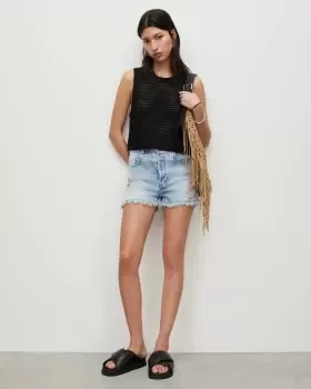 Image of AllSaints Libby High-Rise Denim Shorts