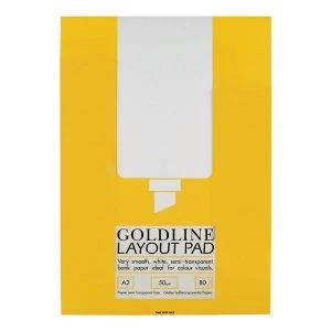 Image of Goldline Layout Pad Bank Paper 50gsm 80 Pages A2 Ref GPL1A2Z