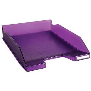 Image of Exacompta Iderama A4 Letter Tray Purple W255 x D346 x H65mm 11319D