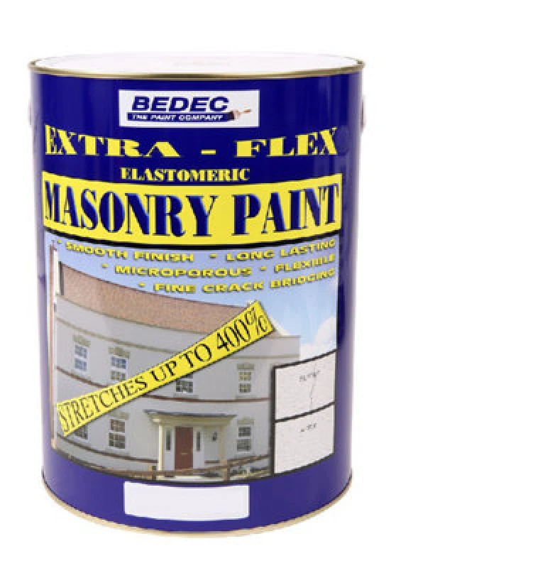 Image of Bedec Extra Flex Masonry Paint - Brilliant White - 5 Litre