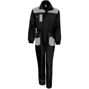 Image of Result Unisex Work-Guard Lite Workwear Coverall (Breathable And Windproof) (4XL) (Black / Grey / Orange) - Black / Grey / Orange